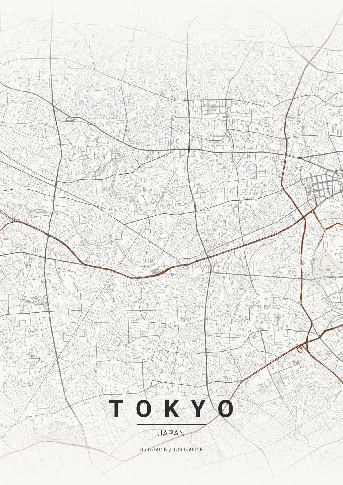 Tokyo map poster