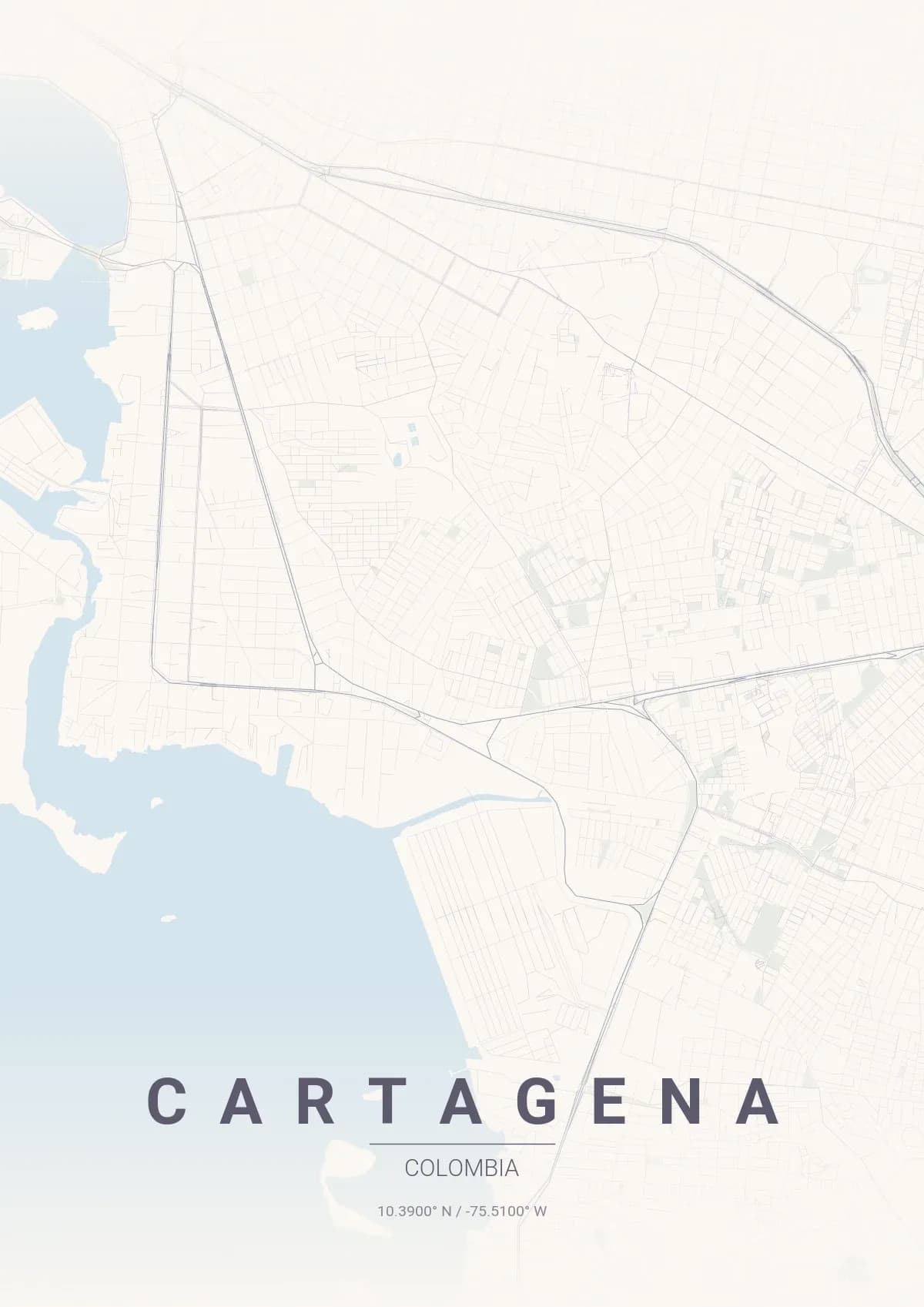 Cartagena map poster in Pastel Dream style