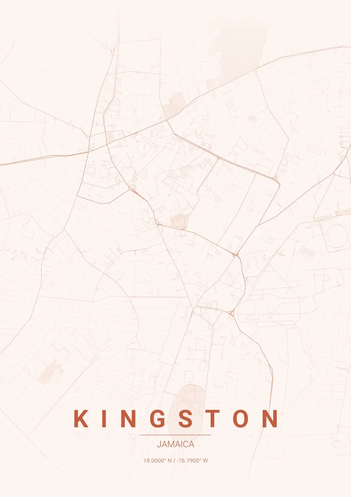 Kingston map poster in Sunset style