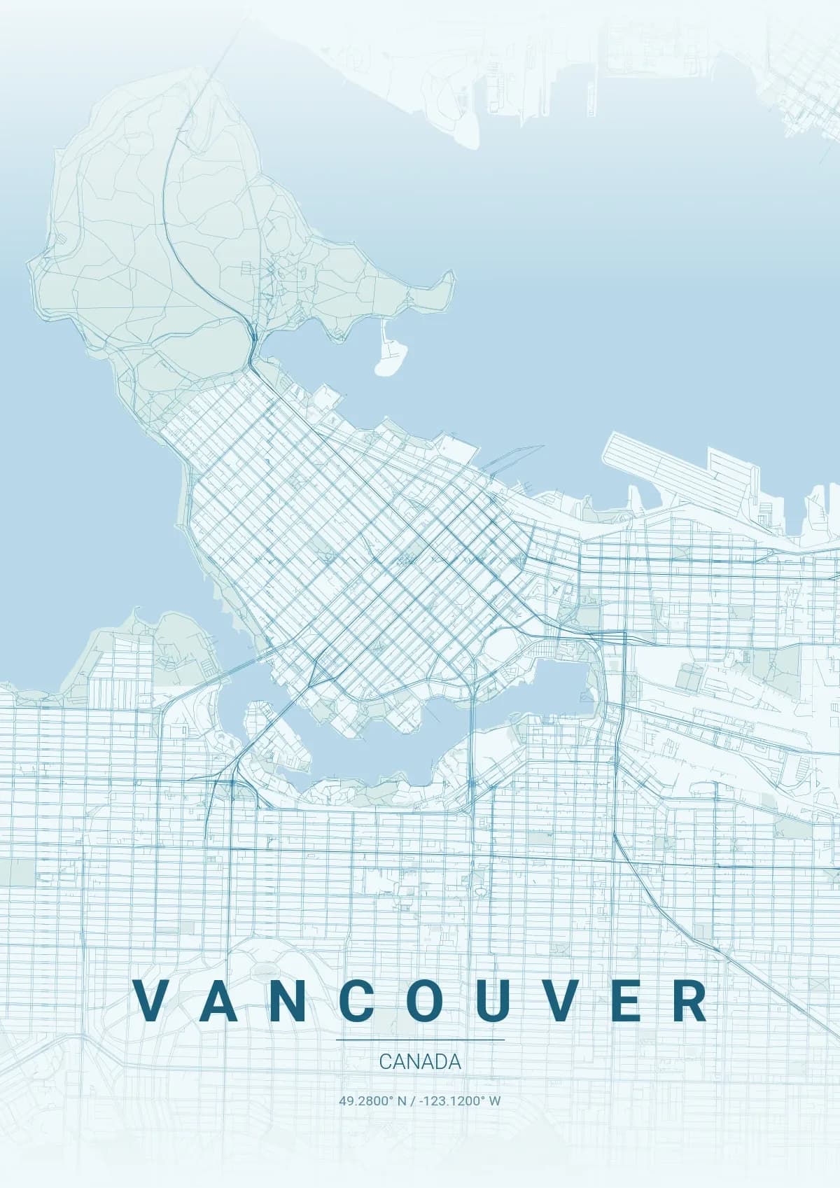 Vancouver map poster in Ocean style