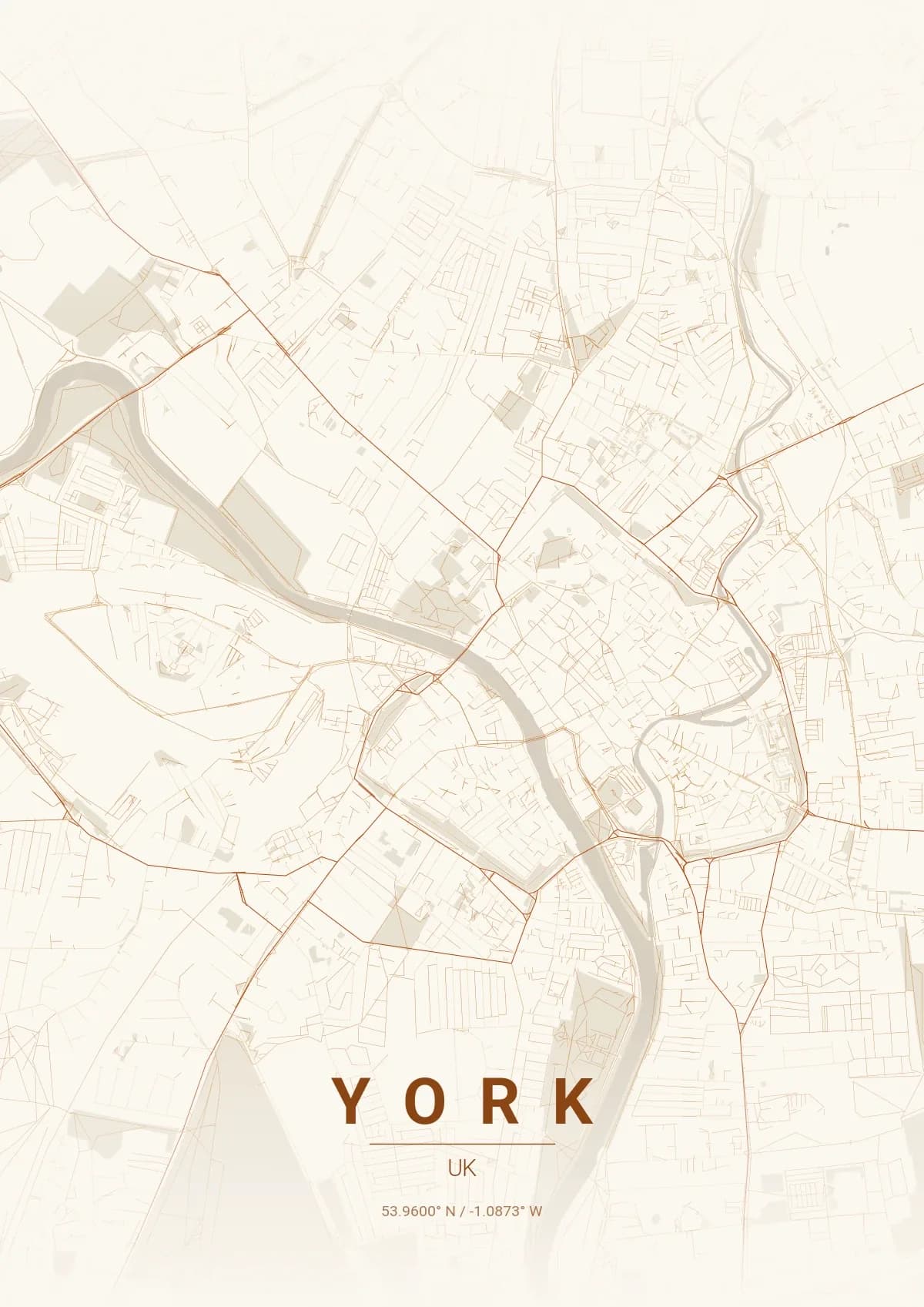 York map poster in Autumn style