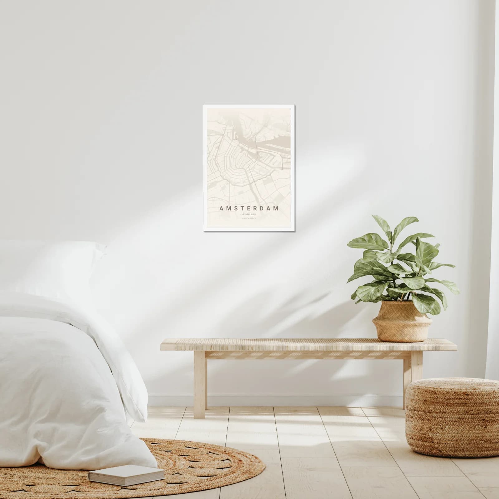 Map poster in a bedroom