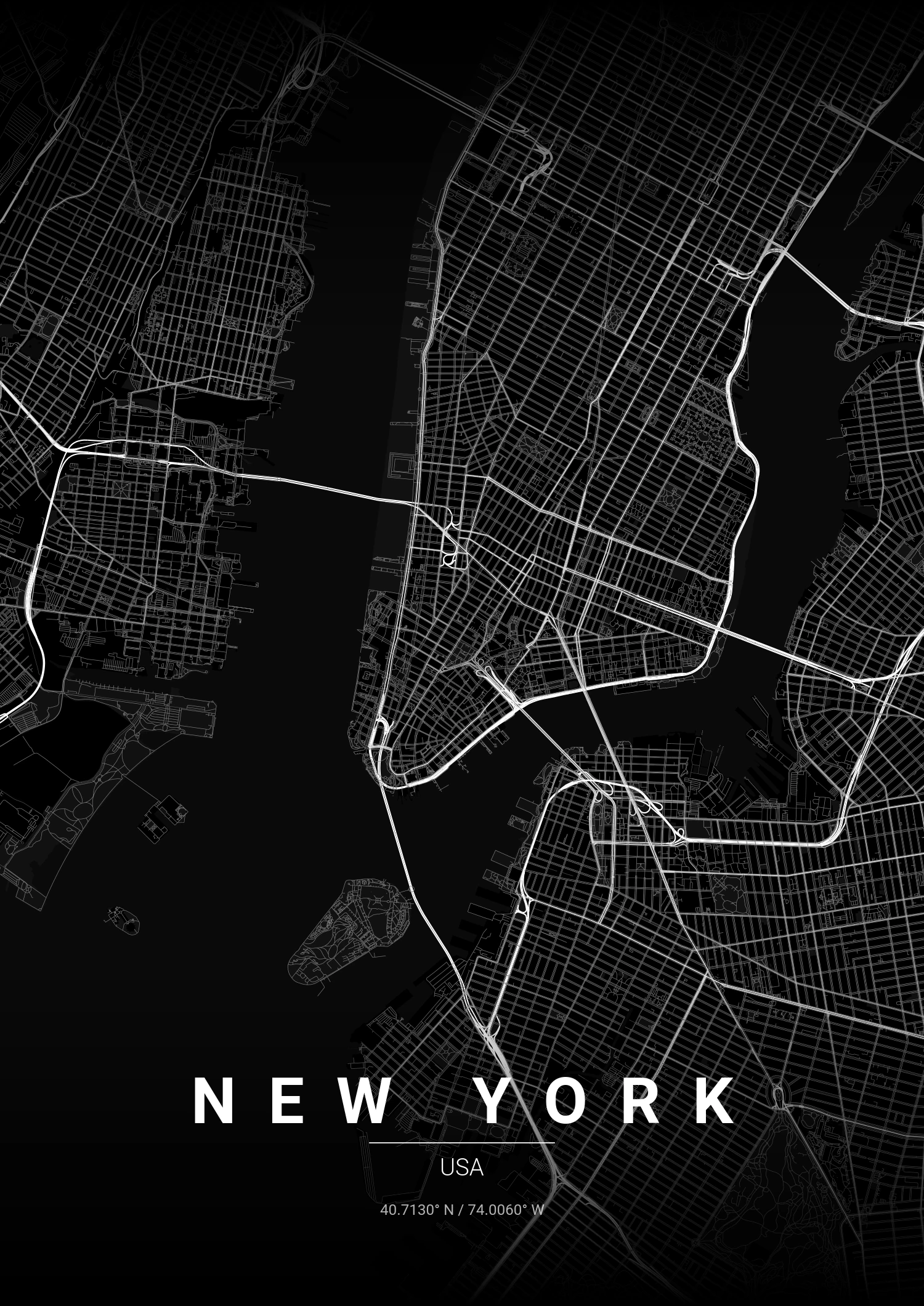 New York map poster