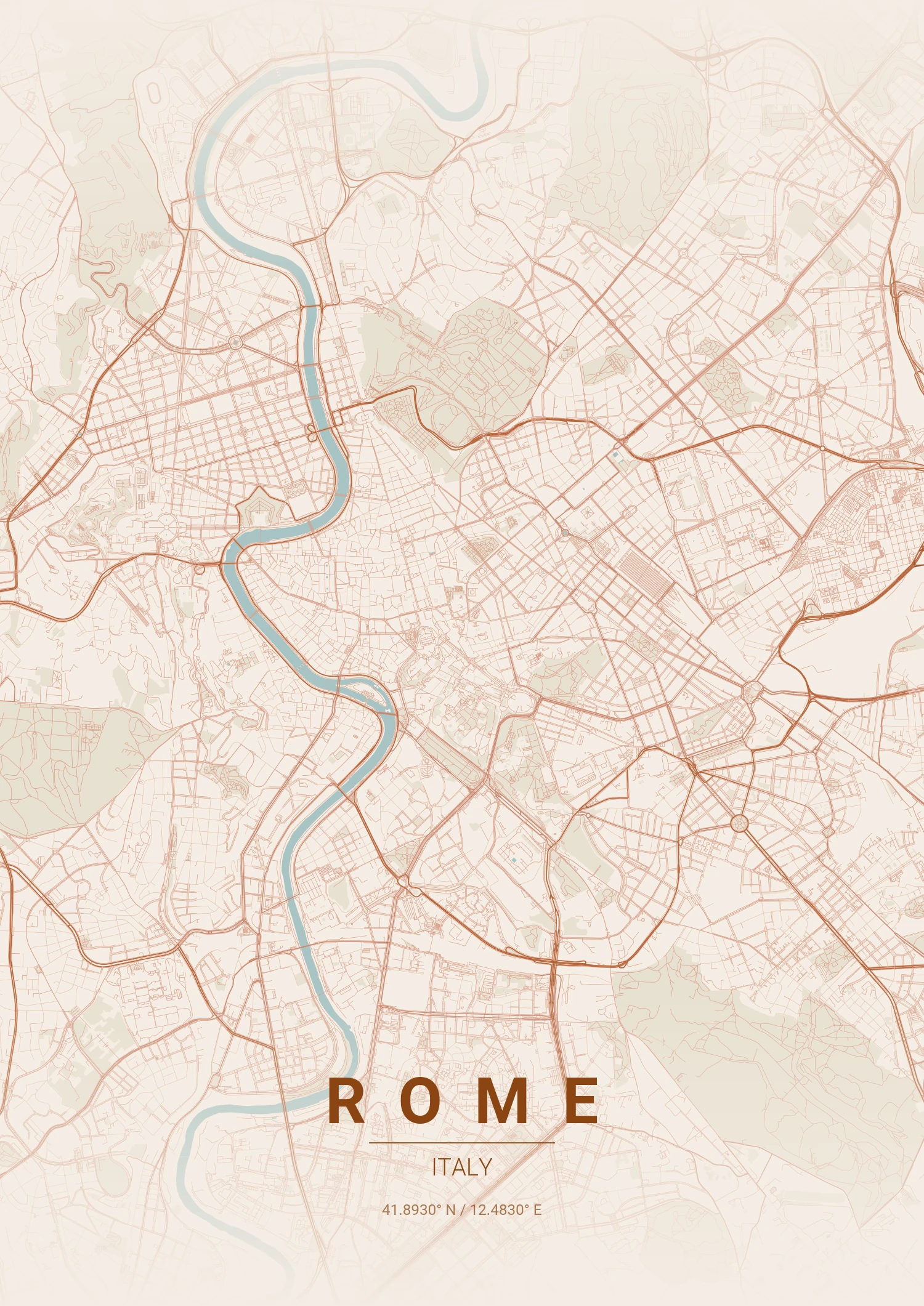 Rome map poster